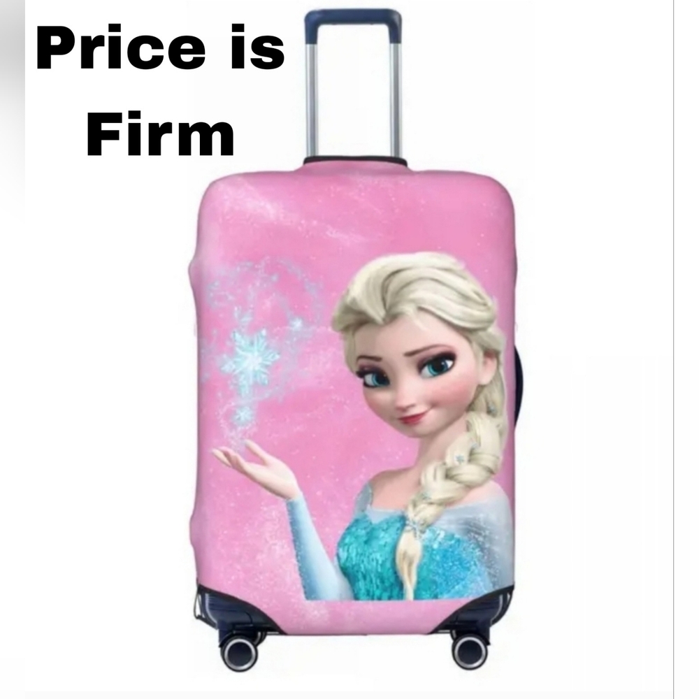 Price is FIRM!Frozen Luggage Cover. Size Medium.Size Measurement Chart in pics!